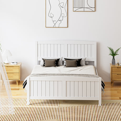 Mila Hampton White Wooden Bed Frame | Solid Modern Timber Bed High Quality Frame