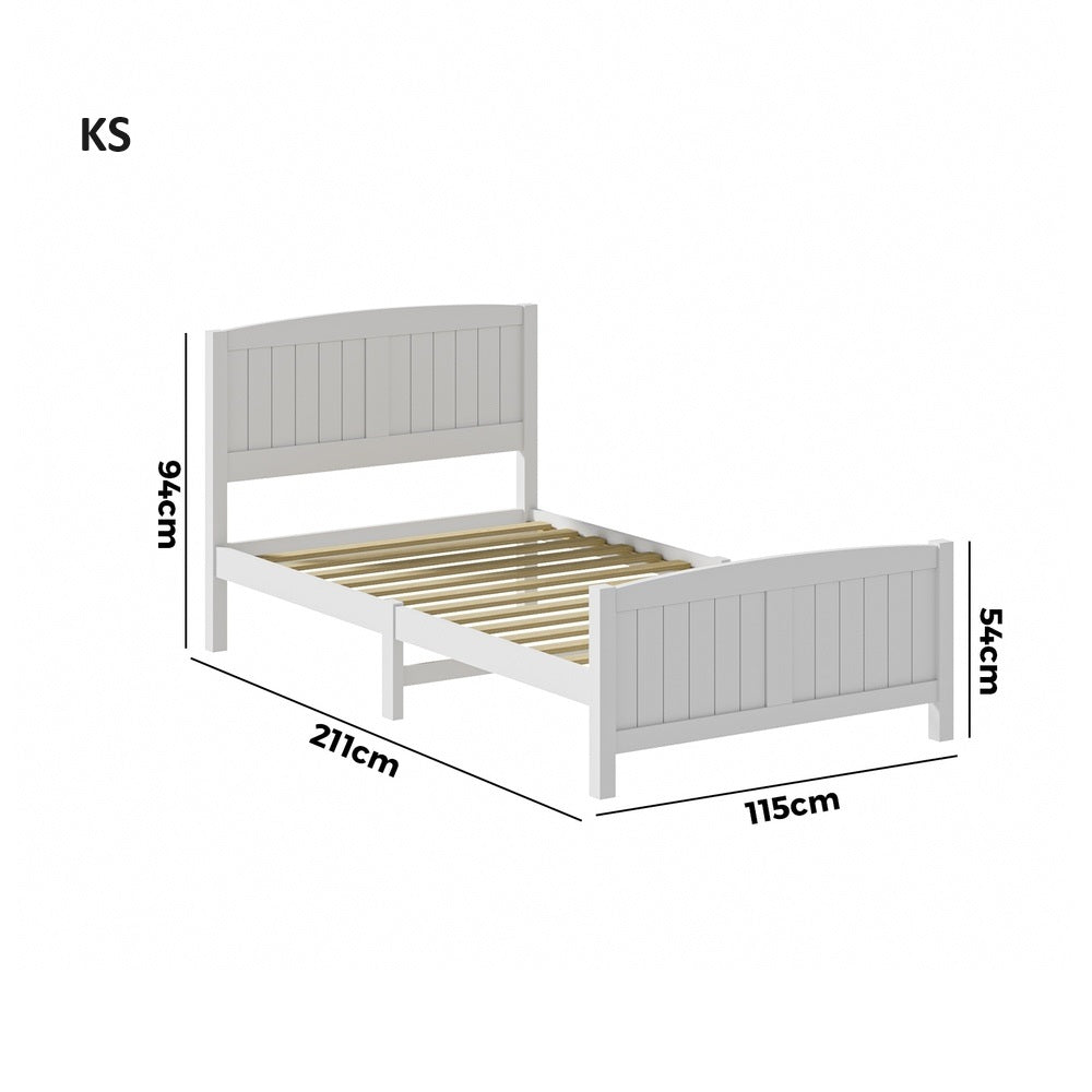 Mila Hampton White Wooden Bed Frame | Solid Modern Timber Bed High Quality Frame