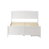 Mila Hampton White Wooden Bed Frame with Dual Trundle Drawers  | Solid Modern Timber Bed High Quality Frame and Draws