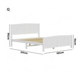 Mila Hampton White Wooden Bed Frame | Solid Modern Timber Bed High Quality Frame