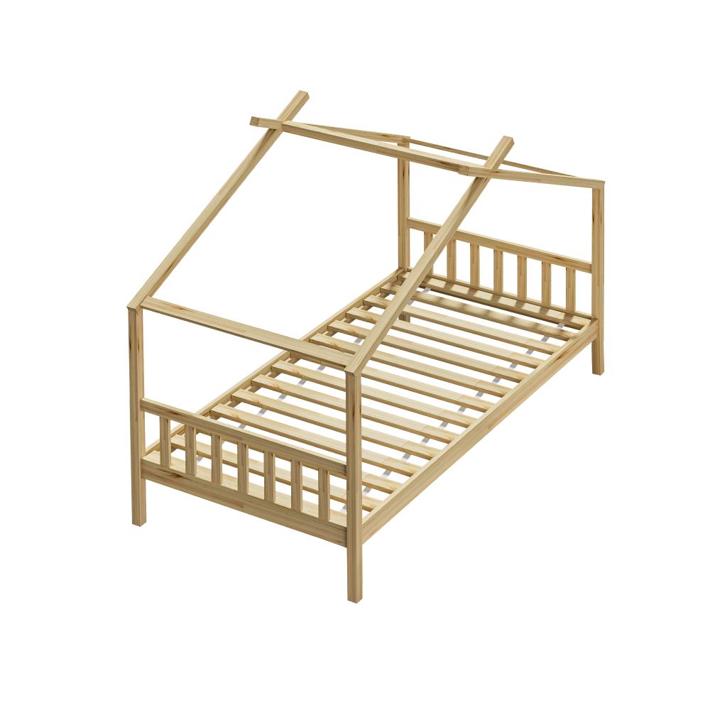 Scandi Luxe Premium Kids Timber House Bed | Funzee Kids House Style Bed Frame in Single | 2 Colours