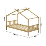 Scandi Luxe Premium Kids Timber House Bed | Funzee Kids House Style Bed Frame in Single | 2 Colours