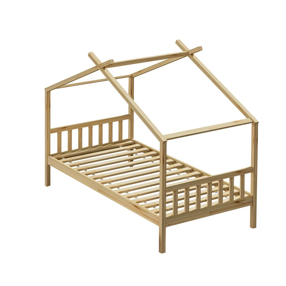 Scandi Luxe Premium Kids Timber House Bed | Funzee Kids House Style Bed Frame in Single | 2 Colours