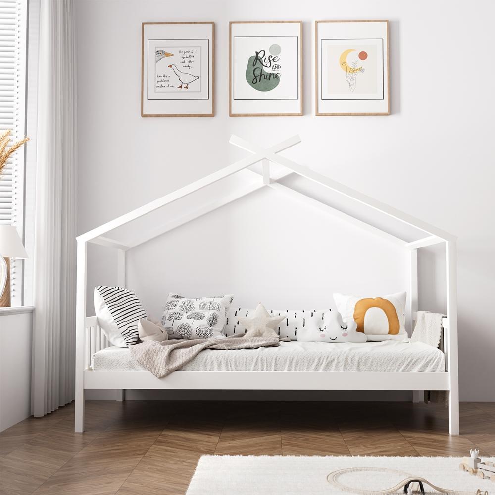 Scandi Luxe Premium Kids Timber House Bed | Funzee Kids House Style Bed Frame in Single | 2 Colours