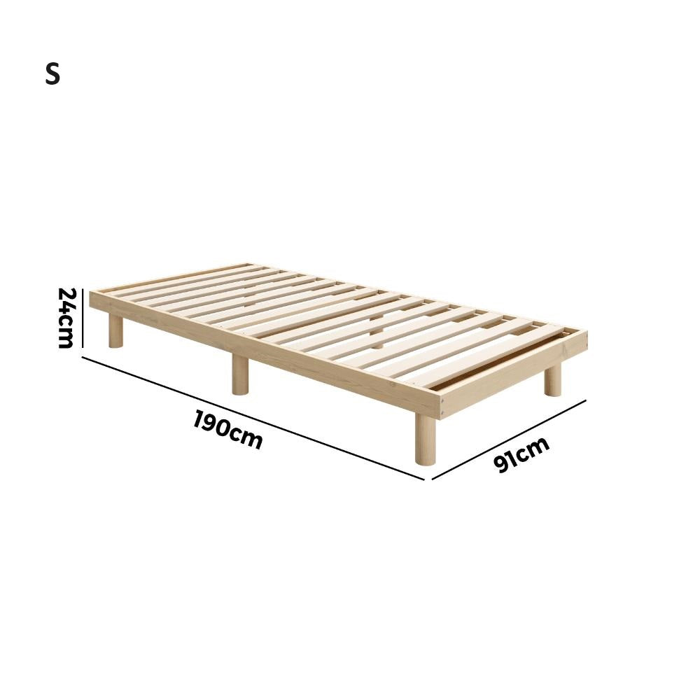 Scandi Rearo Premium Timber Platform Bed | High Quality Wooden Slimline Floating Bed Base