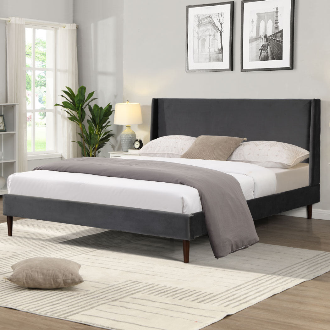 Luxore Velvet Touch Firenze Bed Frame | Premium Soft Plush Velvet Bed in 2 Colours | 2 Sizes