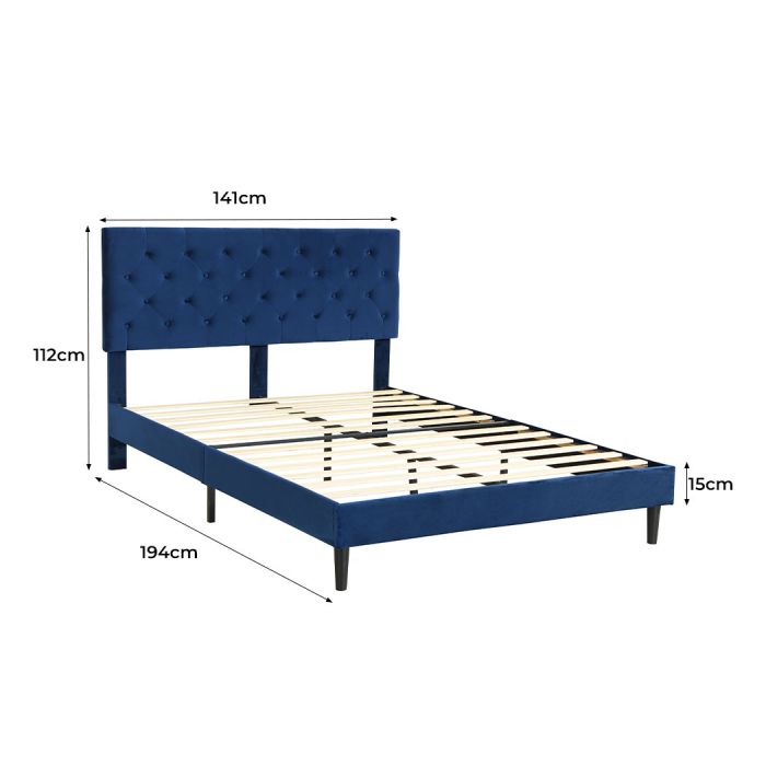 Lucrezia Velvet Touch Modern Bed Frame | Premium Soft Plush Velvet Bed in 2 Colours | 2 Sizes