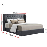 Capri Luxefino Gas Lift Super Storage Fabric Bed | Multi Storage Tufted Upholstered Bed Frame | 2 Sizes - 2 Finishes