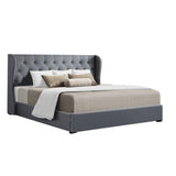 Capri Luxefino Gas Lift Super Storage Fabric Bed | Multi Storage Tufted Upholstered Bed Frame | 2 Sizes - 2 Finishes