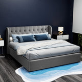 Capri Luxefino Gas Lift Super Storage Fabric Bed | Multi Storage Tufted Upholstered Bed Frame