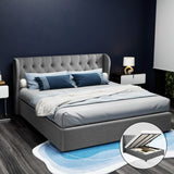 Capri Luxefino Gas Lift Super Storage Fabric Bed | Multi Storage Tufted Upholstered Bed Frame | 2 Sizes - 2 Finishes