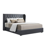 Capri Luxefino Gas Lift Super Storage Fabric Bed | Multi Storage Tufted Upholstered Bed Frame | 2 Sizes - 2 Finishes