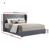 Capri Luxefino Gas Lift Super Storage Fabric Bed | Multi Storage Tufted Upholstered Bed Frame | 2 Sizes - 2 Finishes