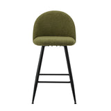 Set of Two Capri Boucle Fabric High Back Barstools | Stylish Modern Boucle Barstools Set | Green-White Options