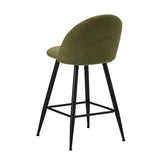 Set of Two Capri Boucle Fabric High Back Barstools | Stylish Modern Boucle Barstools Set | Green-White Options