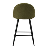 Set of Two Capri Boucle Fabric High Back Barstools | Stylish Modern Boucle Barstools Set | Green-White Options