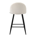 Set of Two Capri Boucle Fabric High Back Barstools | Stylish Modern Boucle Barstools Set | Green-White Options