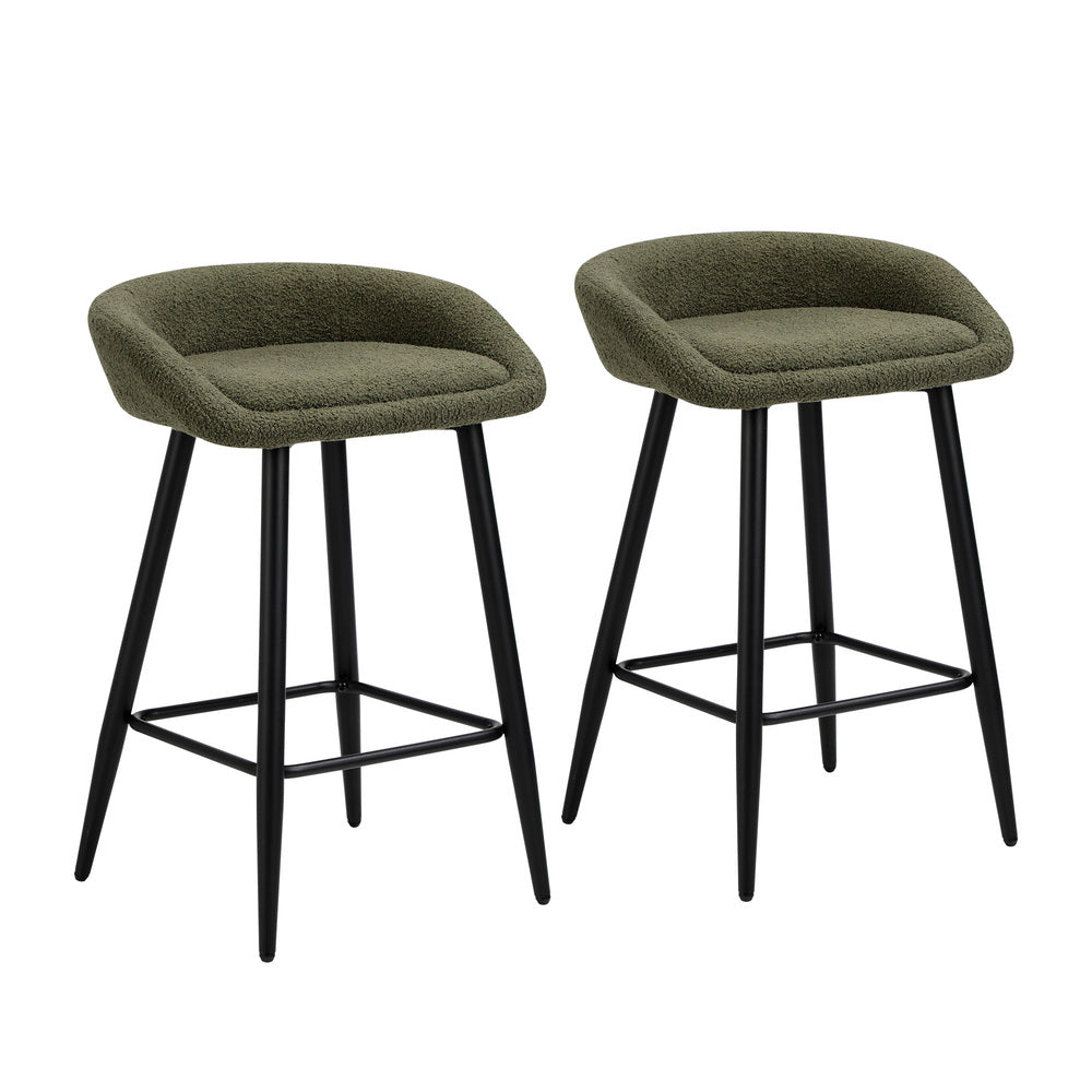 Set of Two Miami Boucle Fabric Barstools | Stylish Modern Boucle Barstools Set