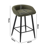 Set of Two Miami Boucle Fabric Barstools | Stylish Modern Boucle Barstools Set | Green-White Options