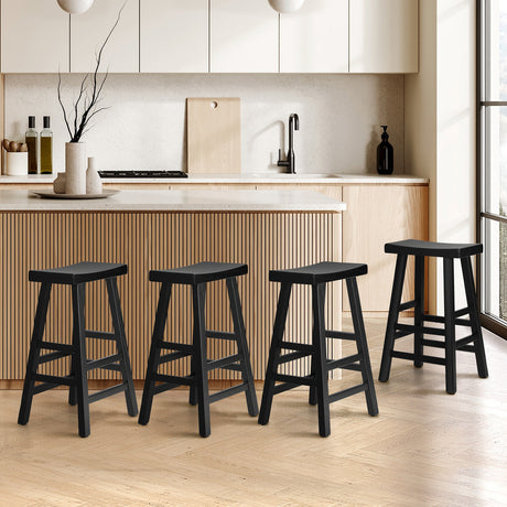 Set of Four Centrum Haio Wooden Barstools | Four Japenese Style Wooden Counter Bartsools | 2 Finishes