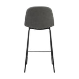 Romagna Luxe Countour Barstool Set 92cm High | Premium PU Leather and Steel Kitchen Barstools | 2 Finishes