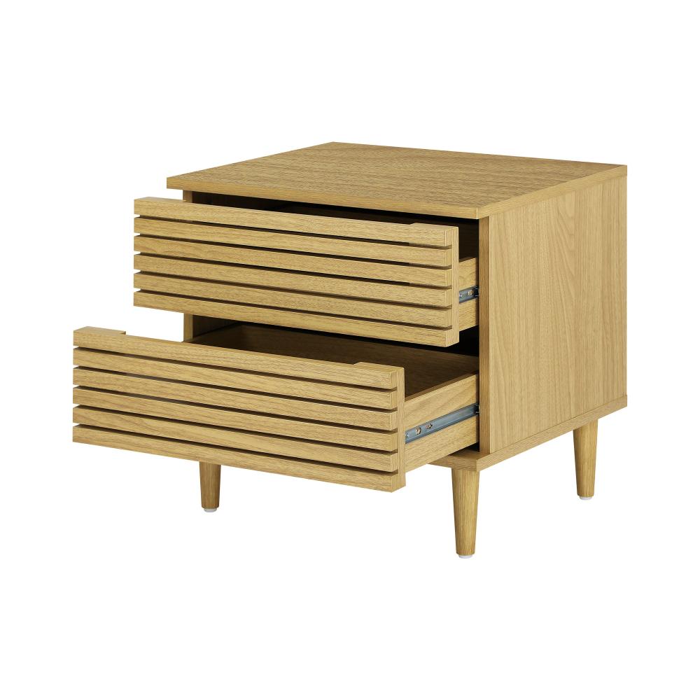 Centrum Bedroom Modern Bedside Table | 2 Drawer Sleek Bedside Cabinet