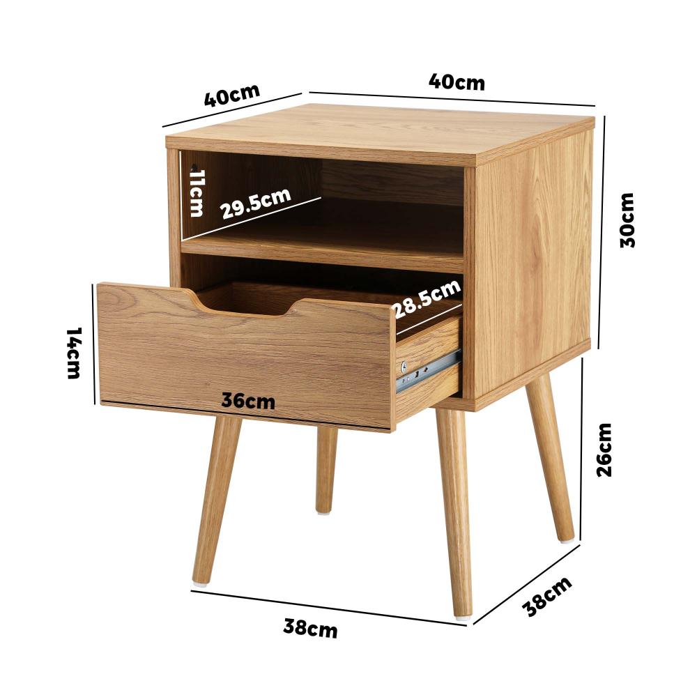 Scandi X Multi Storage Modern Bedside Table | Sleek Versatile Nightstand Table