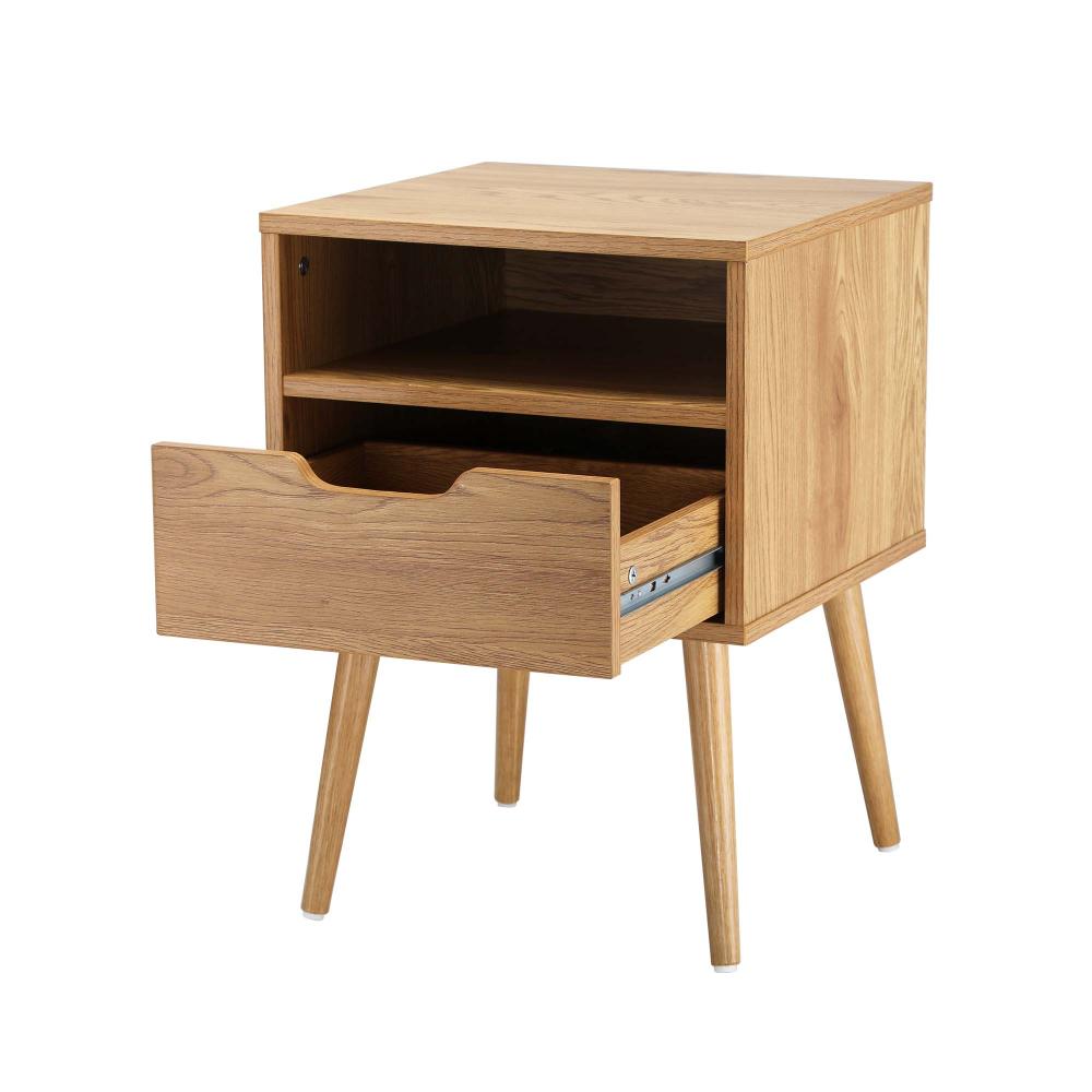 Scandi X Multi Storage Modern Bedside Table | Sleek Versatile Nightstand Table