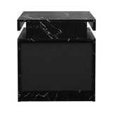 Carrara Lux LED Multicolour Bedside Table | Modern Marble Style Storage Nightstand Bedside Unit | 2 Finishes