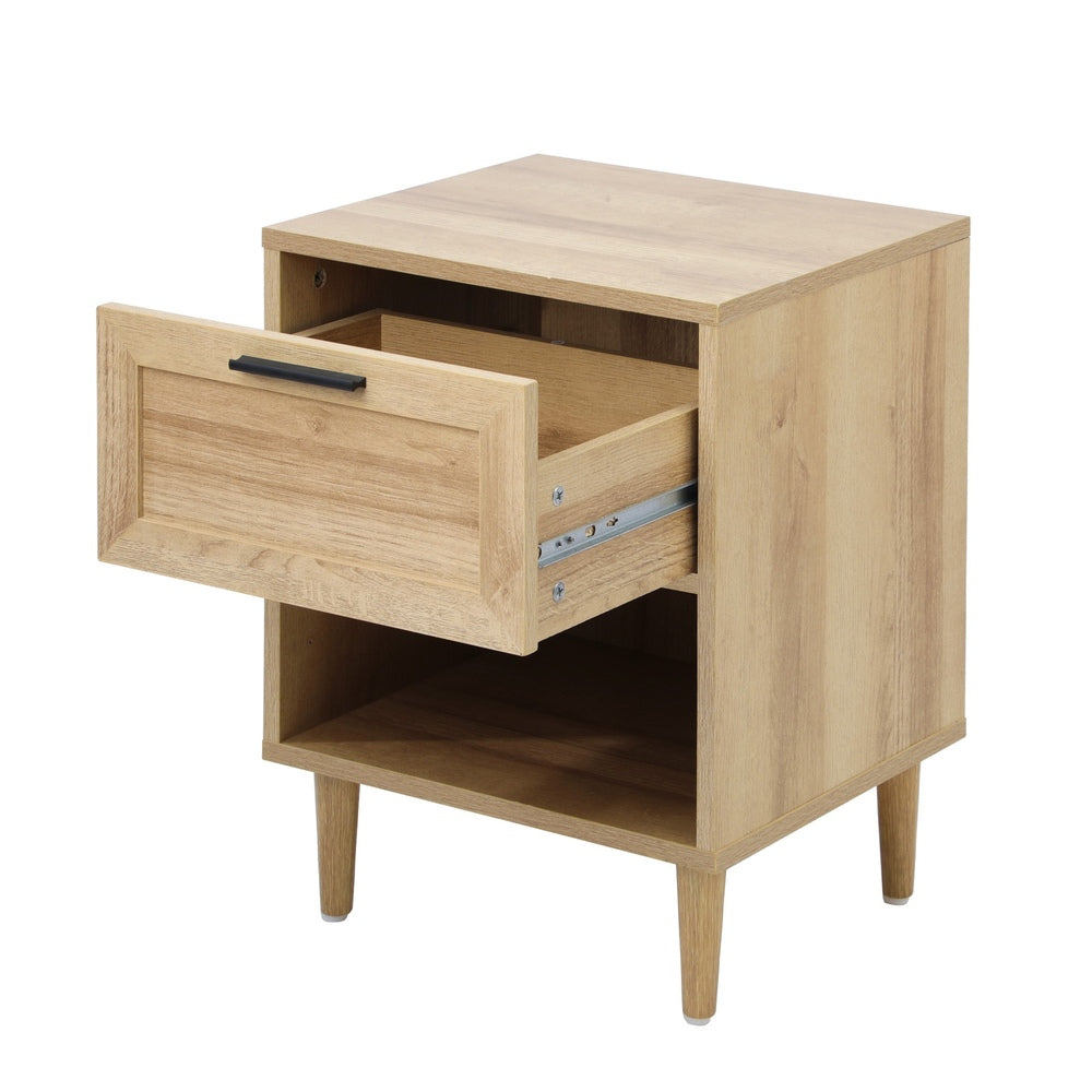 Aspire Modern Two Drawer Bedside Table | Modern Wooden Storage Unit Nightstand in 2 Colours