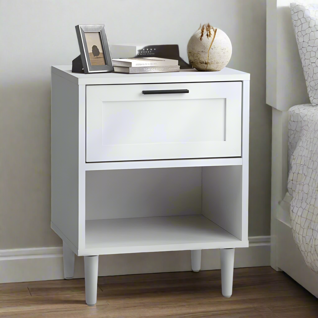 Aspire Modern Two Drawer Bedside Table | Modern Wooden Storage Unit Nightstand in 2 Colours