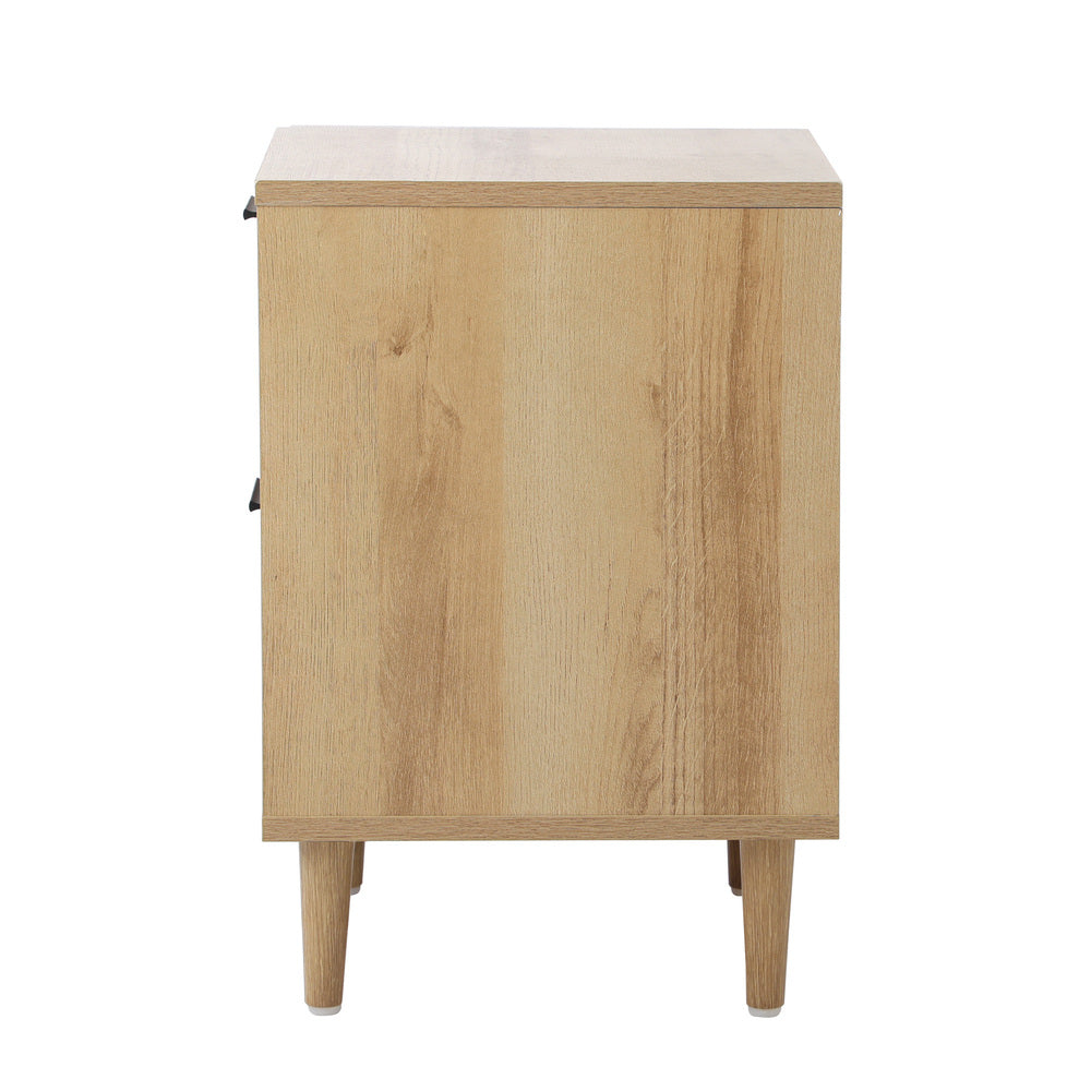 Essenza Mila Two Drawer Bedside Table | Modern Wooden Storage Unit Nightstand  in 2 Colours