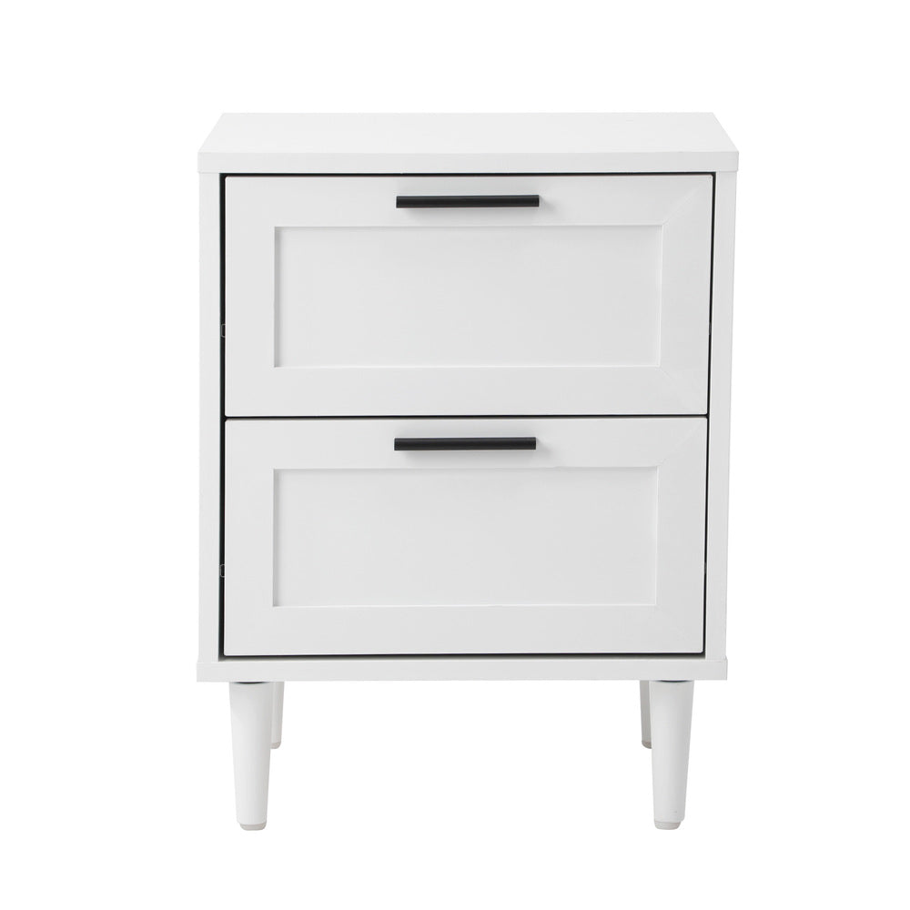 Essenza Mila Two Drawer Bedside Table | Modern Wooden Storage Unit Nightstand  in 2 Colours