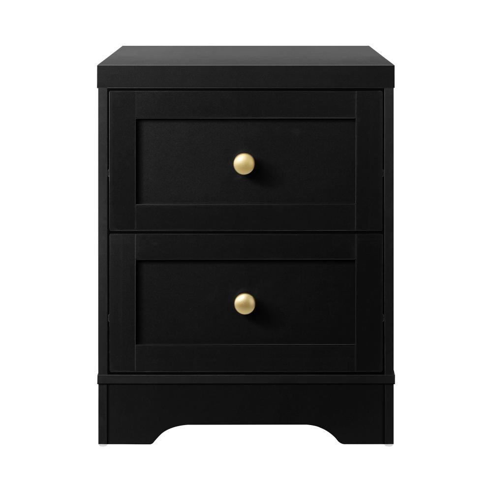 Antigua Slimline Bedside Table with Two Drawers | Hampton Style Bedside Table and Storage Drawers | 2 Colours