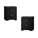 Antigua Slimline Bedside Table with Two Drawers | Hampton Style Bedside Table and Storage Drawers | 2 Colours