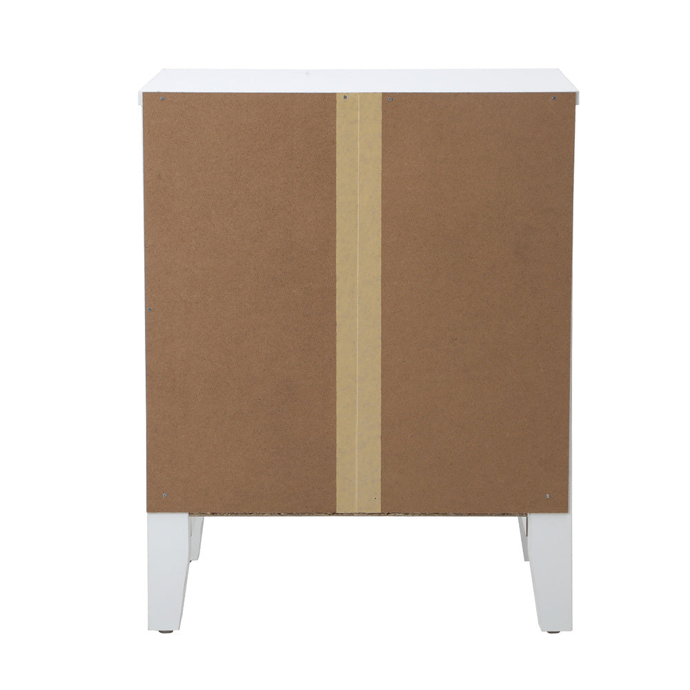 Sannero Hampton Style Bedside Table | Traditional White Bedside Table and Storage Drawers