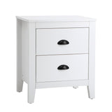 Sannero Hampton Style Bedside Table | Traditional White Bedside Table and Storage Drawers