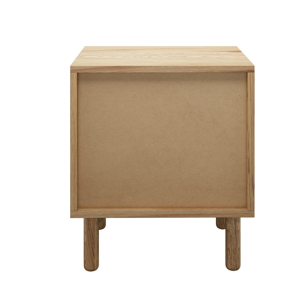 Tuscano 2 Draw Rattan Wood Bedside Table | Modern Woodend Nightstand