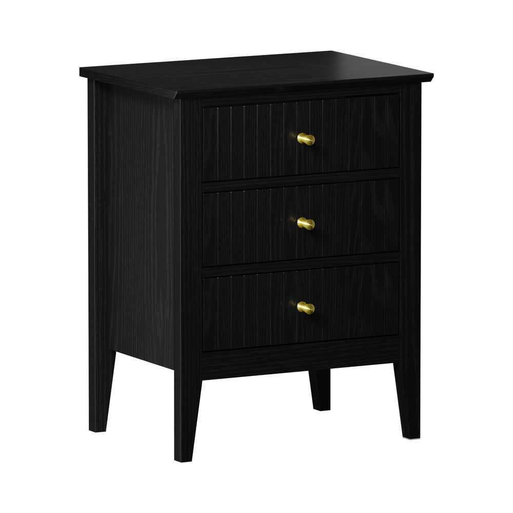 Centrum Nuovo Three Drawer Bedside Table | Modern Bedroom Storage Unit Nightstand