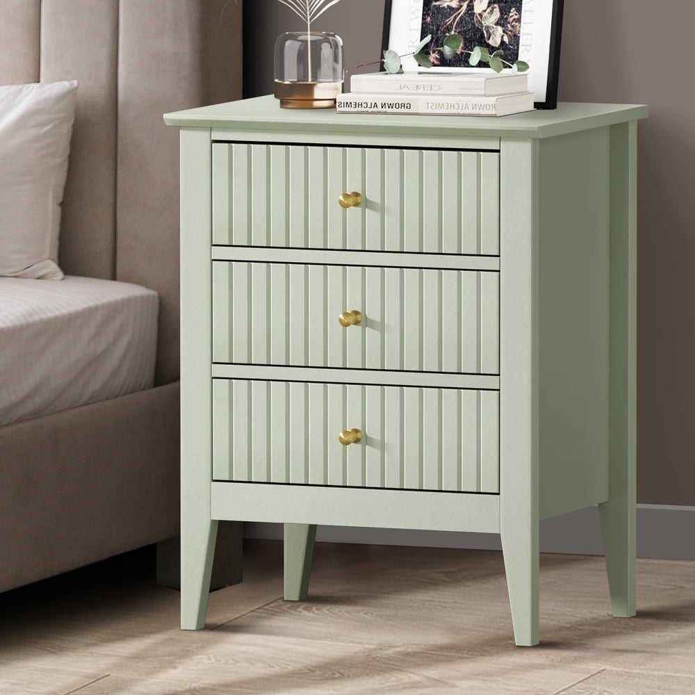 Centrum Nuovo Three Drawer Bedside Table | Modern Bedroom Storage Unit Nightstand