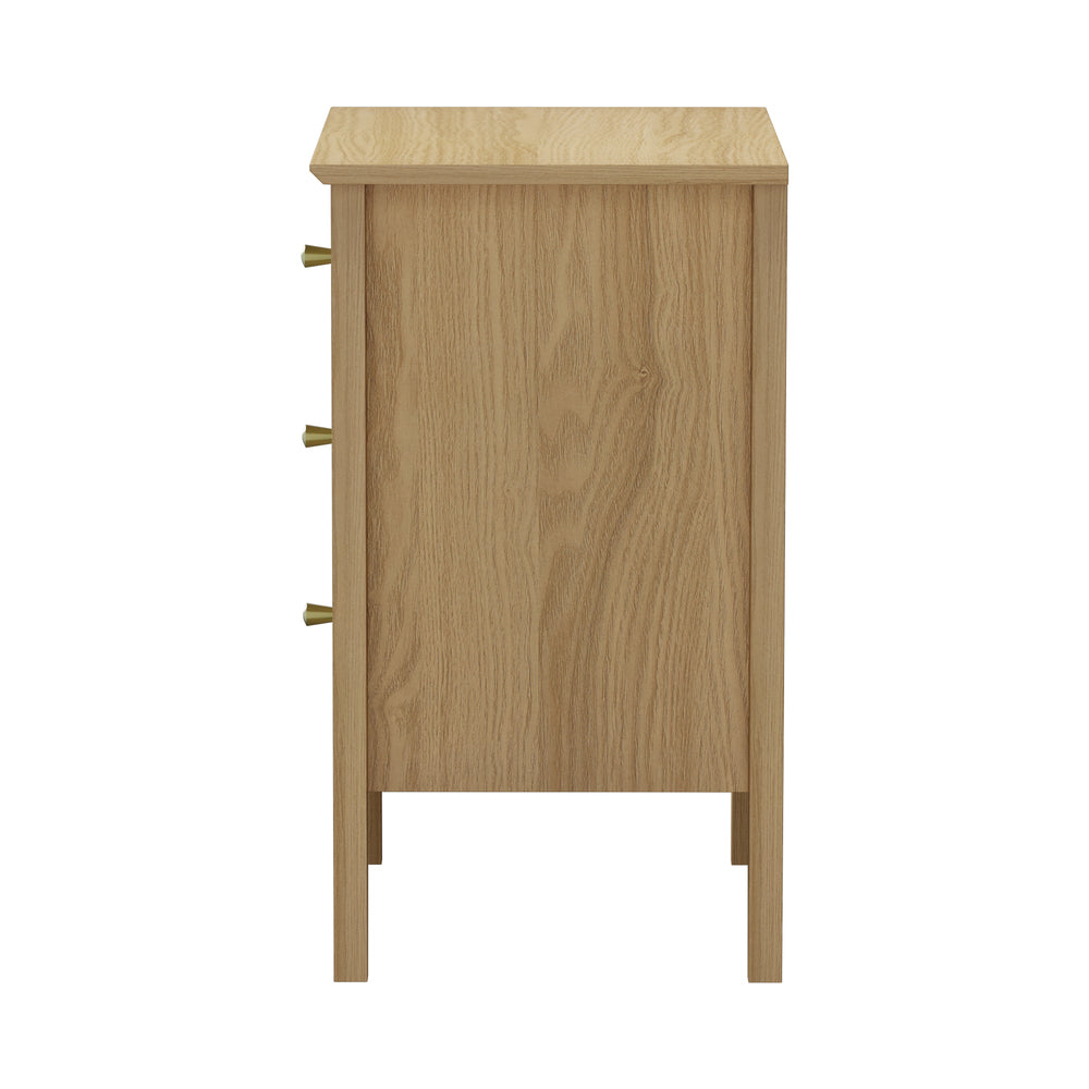 Centrum Nuovo Three Drawer Bedside Table | Modern Bedroom Storage Unit Nightstand