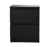 Centrum Luxe Modern 2 Drawer Bedside Table | Elegant Wooden Fingerpull Storage Nightstand | 3 Colours