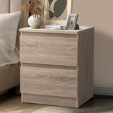 Centrum Luxe Modern 2 Drawer Bedside Table | Elegant Wooden Fingerpull Storage Nightstand | 3 Colours