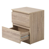 Centrum Luxe Modern 2 Drawer Bedside Table | Elegant Wooden Fingerpull Nightstand