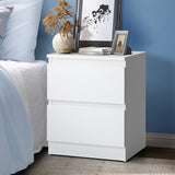 Centrum Luxe Modern 2 Drawer Bedside Table | Elegant Wooden Fingerpull Nightstand