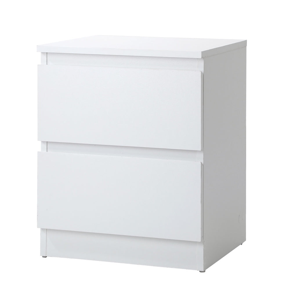 Centrum Luxe Modern 2 Drawer Bedside Table | Elegant Wooden Fingerpull Nightstand