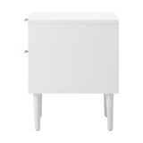 Centrum Blanco Nuvo Two Drawer Bedside Table |  Modern Bedroom Storage Unit in White and Gold