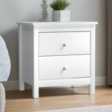 Martinique Modern Bedside Table with Two Drawers | Hampton Style Bedside Table and Storage