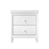 Martinique Modern Bedside Table with Two Drawers | Hampton Style Bedside Table and Storage