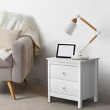 Martinique Modern Bedside Table with Two Drawers | Hampton Style Bedside Table and Storage